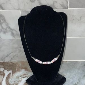 NEW OUT OF PACKAGE New York Yankees Ceramic Leather Look 16" Choker Necklace MLB